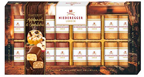 Niederegger | Marzipan Winter-Klassiker | 1x 200g | Sorten Apfelpunsch & Spekulatius | Umhüllt von Vollmilch-Schokolade | Marzipan in winterlichen Geschmacksrichtungen