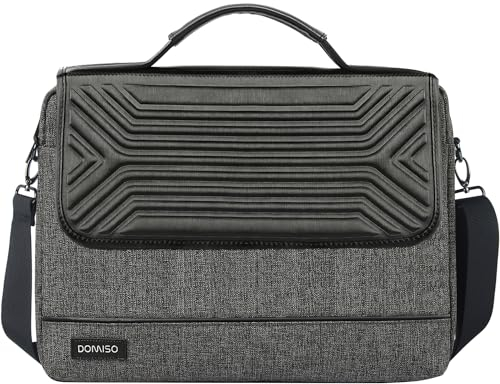 DOMISO 17 Zoll Wasserdicht Laptop Tasche Aktentasche Schultertasche Notebooktasche Business für 17-17.3 Notebook/Dell/Lenovo/Acer/HP/MSI/ASUS, Schwarz