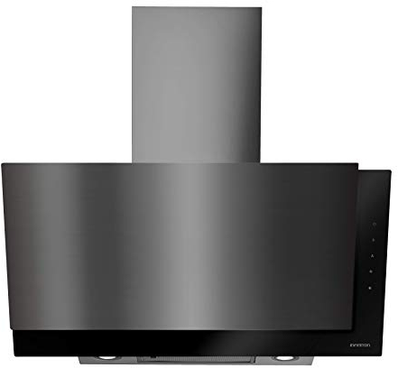 INFINITON | CMPTRAL-SS90 - Campana Extractora Pirametral | Potencia Extracción 800 m3/h, Silenciosa 49 dB | Touch panel | Luces LED | Clasificación Energética A | 43 x 89,6 x 41,5 cm | Black INOX