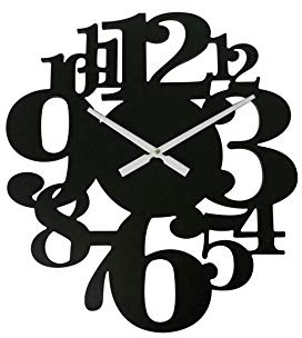 Rebecca Mobili Wanduhr, Dekorative Uhren, Schwarz, MDF Holz, Zeitgenössischer Stil, Analog, Wohnzimmer - Maße: 55 x 50 x 4,5 cm (HxLxB) - Art. RE6571