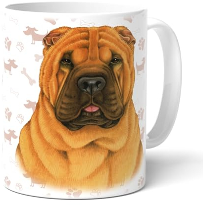 SHAR PEI - Tasse mit Spruch. Teetasse. Kaffeebecher. Kaffeetasse. Geschenk für Frauchen, Herrchen und alle Hunden Liebhaber und Besitzer.