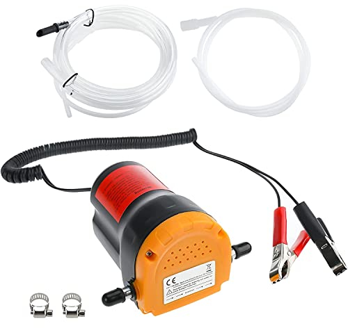 BOOMSTART Pompa per cambio olio, 12 V, 60 W, aspiratore, pompa di trasferimento del carburante diesel, con tubi per barca, tubi, camion, camper, ATV