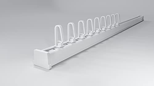 Tom'Shop Gardinenschiene [Variante - S, 1-läufig, 140cm mit Faltenlegehaken] Vorhangleiste Vorhangschiene Aluminium Schienen für Gardinen 1,2,3 oder 4 - läufig, Vorhang Schienensystem