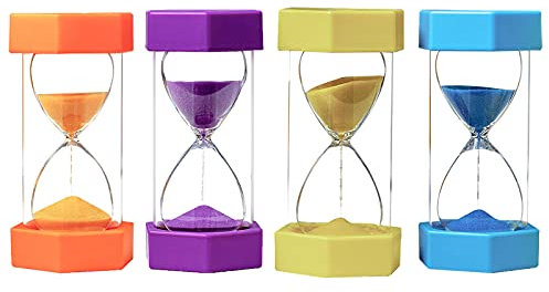 HDDH 5/6/7/8 sabliers pour Enfant 1/3/5/10/15/30/60 Minutes incassables Minuterie de sablier Minuterie de Cuisine sablier de Couleur,Aide visuelle pour Les Jeux,la Cuisine et l'exercice