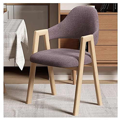 Esszimmerstuhl aus Massivholz Esszimmerstuhl aus Eiche Küchenhocker Sessel mit Massivholzbeinen Sitz aus weichem Stoff Bürostuhl mit Rückenlehne Kaffee Esszimmer A-Linien-Stuhl Schmiedeeisen (Color:2)