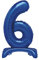 Unique Party 12886 - Riesen Stehen Nummer 6 Ballon - 76 cm - Blau