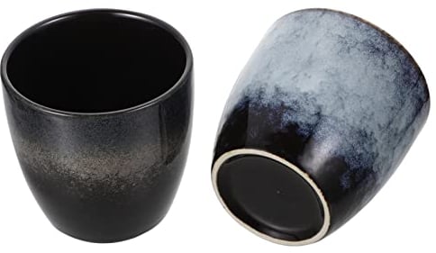 UPKOCH 2pcs Ceramic Tea Cup Set, Retro Chinese Japanese Style Expresso Coffee, Snow&Star Earthenware, 7.0 X 7.0 X 6.8 Cm,Kung Fu Tea Accessory for Home, House, Restaurant, Hot and Cold Drinks
