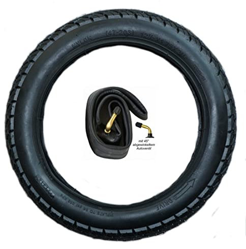 1x Set 12 Reifen 12½ x 1.75 = 47-203 CBK-MS + Schlauch mit 45° Winkel Autoventil Fahrrad Anhänger Kinderwagen Roller Dreirad