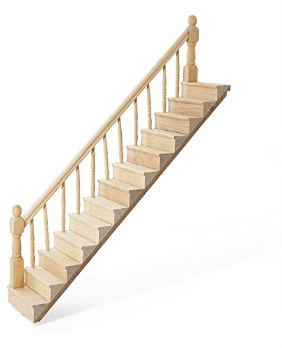 Odoria 1/12 Miniatur Treppe Holz Puppenhaus Möbel Zubehör, Links