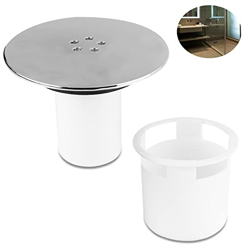 Shower Waste Trap Cover - 115mm Shower Drain Cover, Shower Plughole Cover Round Drain Cover, Shower Drain Hair Trap, Shower Waste Drain Cap Tube, Shower Plug Hole Cubicle Drain Cover Replacement