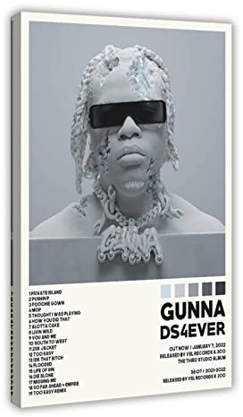 FABIVA Gunna Poster DS4EVER Albumcover Poster Leinwand Poster Schlafzimmer Dekor Sport Landschaft Büro Zimmer Dekor Geschenkrahmen Stil 60 x 90 cm