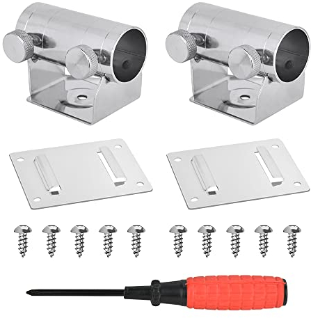 WENRERO 2 Stück Sonnenschirmhalter Balkongeländer Sonnenschirm Balkon Halterung Edelstahl Schirmhalterung Schirmhalterung 7CM * 3CM Angeln Schirmständer für Angeln, Angelkiste