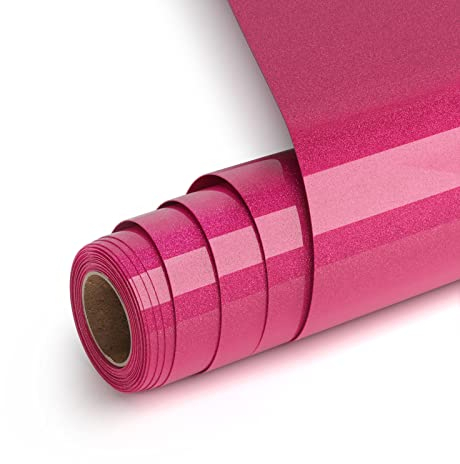 Plotterfolie Textil Glitzer Pfirsich, Flexfolie Plotter Textil 30.5x182cm Transferfolie Plotter Flexfolie für Cricut und Silhouette Cameo,Pfirsich Heat Transfer Viny Plotterfolie für Kleidung