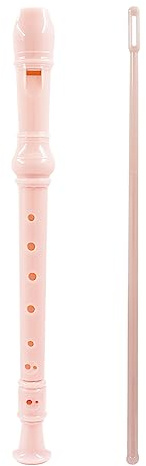Jiozermi Sopranblockflöte Instrument, Rosa Deutscher Stil C Schlüssel 8 Loch Sopran Blockflöte mit sauberen Stäben