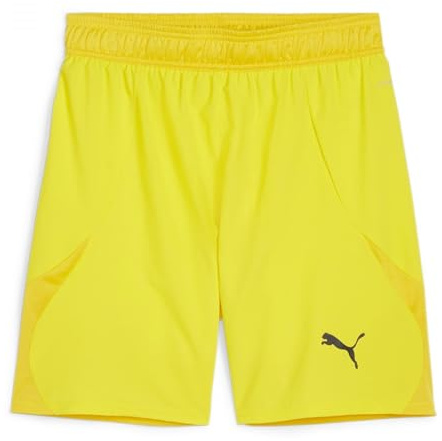 PUMA teamFINAL Shorts, Short tissé Adultes Unisexes, Faster Yellow-PUMA Black-Sport Yellow, 705743