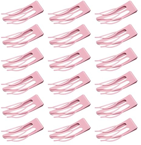 Mbsomnus 18 Stück Haarspangen Damen Doppel Griff Haar Clips Metall Snap Haarspangen Haarklammern Klein Haarclips Mädchen Haarschmuck für Haar Herstellung Salon Zubehör (Rosa)