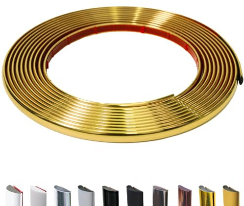 JSIWOTH 8M Moulure Adhésive Flexible – Baguette de Finition Étanche pour Mur, Carrelage, Encadrement de Fenêtre, Dosseret, Décoration Intérieure