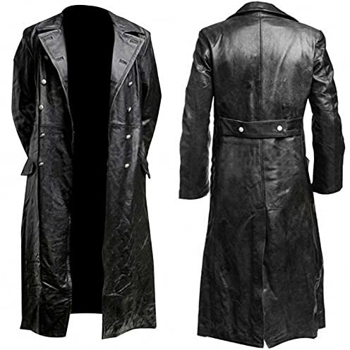 2023 Homme Veste en Simili Cuir Manteau Chaud Coupe-Vent Moto Rétro Multi-Poches Blouson en PU Grande Taille Jacket Cuir Biker Hiver Oversize Rétro Manches Longues Veste Motard Slim Vintage Blouson