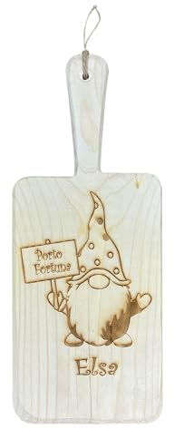 Tagliere In Legno Personalizzato Con Nome Idea Regalo Compleanni Feste Realizzato A Mano Con Incisione Personalizzata Gnomo Natale