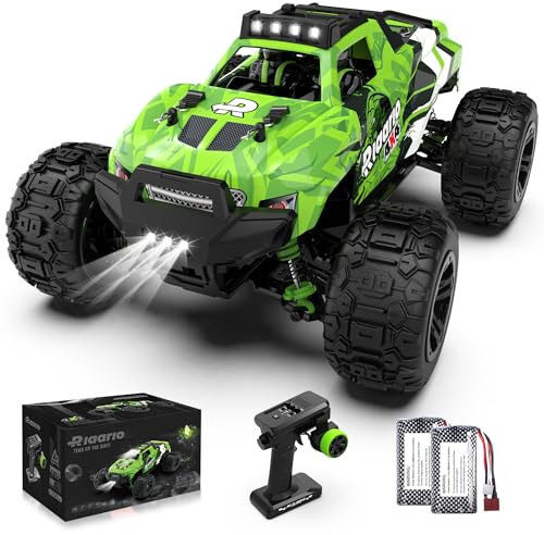 RIAARIO 1:18 All Terrain RC Car Age 8+, 36 KPH High Speed Remote Control Car with 2.4 GHz Remote Control, 4WD Electric Vehicle Off-Road Truck, 4X4 Waterproof RC Trucks with 2 Rechargeable Batteries