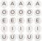 KISSITTY 50pc Vowel Letter Silicone Beads - Flat Round with A, E, I, O, U - Alphabet Silicone Focal Beads for DIY Bracelet, Key Chain, Lanyard, Jewelry Making Crafts