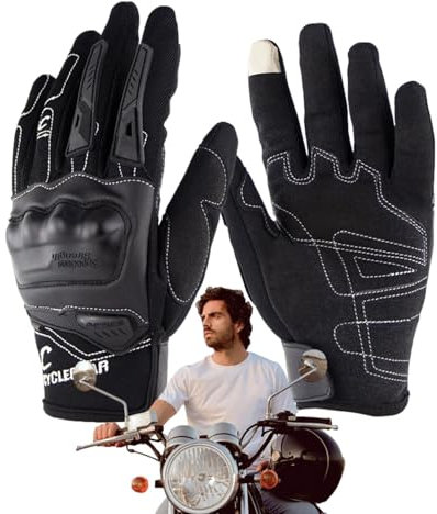 Mountain Gloves | Handschuhe mit Knöchelschutz & Touchscreen | Atmungsaktive Motocross Handschuhe mit Anti-Drop Schutz für Mountainbikes, Dirt Bikes