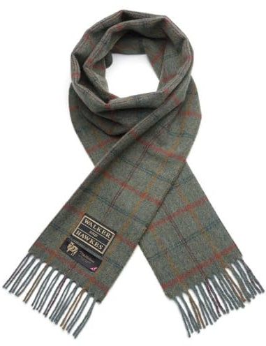 WALKER AND HAWKES - Chaderton - Unisex-Schal aus 100% Lammwolle - Wiesennebel