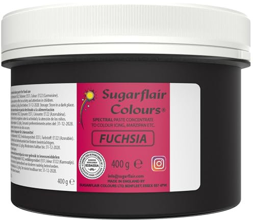 Sugarflair Spectral Fuchsia Food Colouring Paste, Highly Concentrated Food Colouring for Buttercream, Sugar Paste, Royal Icing, Cake Mixes and More! Vibrant Colour Food Dye - 400g