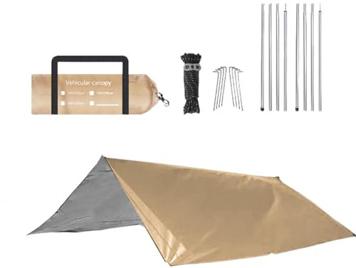 Parasol de camping para coche, SUV, camping, toldo para coche, tienda de campaña, toldo de techo, antirayos UV, ligero, resistente a desgarros para autocaravanas