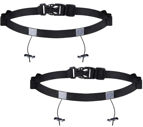 2er-Pack mit Reflektierendem Startnummernband,Startnummernband Triathlon,Laufgürtel mit Trinkflasche,Trinkgürtel für Läufer,Triathlon Startnummernband, Marathon, Laufen, Radfahren Laufgürtel.