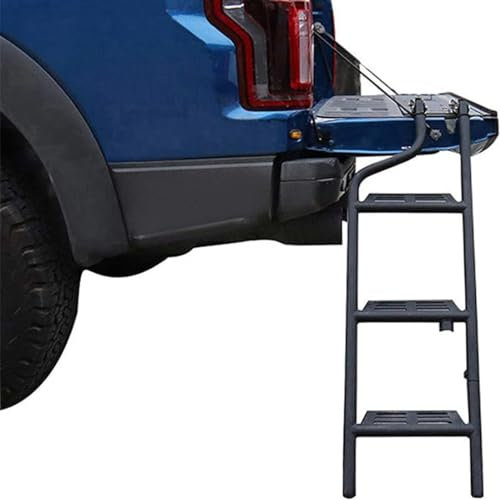 DBCFL Auto Hecktür Leiter Klettern für Ford Ranger 2007-2022 2023 2024, Pickup Offroad Alloy Auto-Heckklappenleiter Modifikation Zubehör