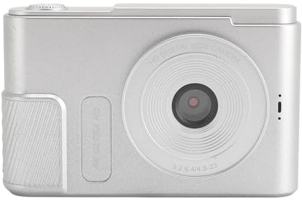 Portable Compact Camera Anti-Shake 4K Digital Video Camera Rechargeable 48MP for Kids Vlog (Silver)