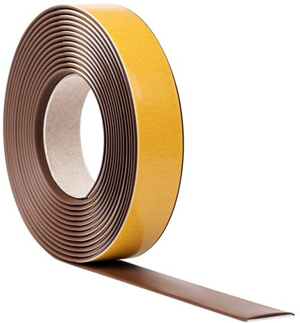 Quest Übergangsprofil Selbstklebend 5m – PVC Übergangsleiste Übergangsschiene Abdeckleiste Bodenleiste Ausgleichsprofil – Braun, 50mm