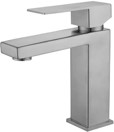Venice Bathroom Basin Mixer Tap,Premium Improved Quality Brushed Nickel, Hot & Cold Controls, Leak-Resistant, 1-Hole Deck Mount Tap UK Standard, Supports TeamWater with Every Purchase