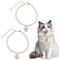 2 Pcs Cat Dog Pearl Collar, Cat Collars with Heart Rhinestone Pearl Dog Necklaces Adjustable Pet Necklace Collar with Bling Accessories for Puppy Small Cats Dress Accessories(White, Pink)
