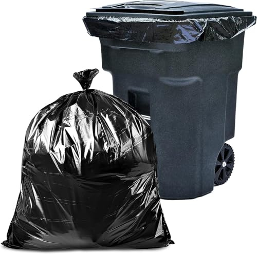 Sac Poubelle 240 Litres | 20 x Housses de Container + 1 Sangle de Fixation Offert | Sacs Housses 240 Litres Noir | Tous Types Déchets et Ordures | Epaisseur 30µ | Anti Fuites et Anti Salissures