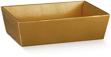 5x Präsentkorb Gold 29x21 cm Geschenkkorb Geschenkverpackung Set