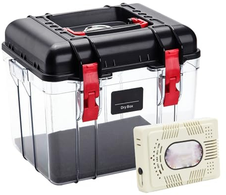 TDHLW Schwarz,S, Wetterfeste Hartschalen-Kameratasche, Kamera-SchutzhüLle mit Griff, Transparente, Versiegelnde Trocken-Aufbewahrungsbox füR Digitalkameras, Mehrzweck, Objektiv