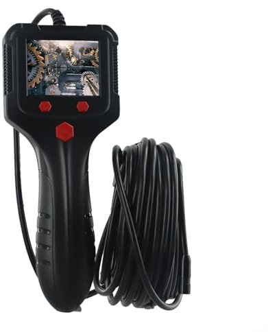 Industrielle HD-Endoskopkamera mit 6,1 cm IPS-Bildschirm, 8 mm Objektiv, IP67 wasserdicht, 2-15 m Kabel für Rohrkanalisationsinspektion, kompatibel mit P100-Modell (10 m)