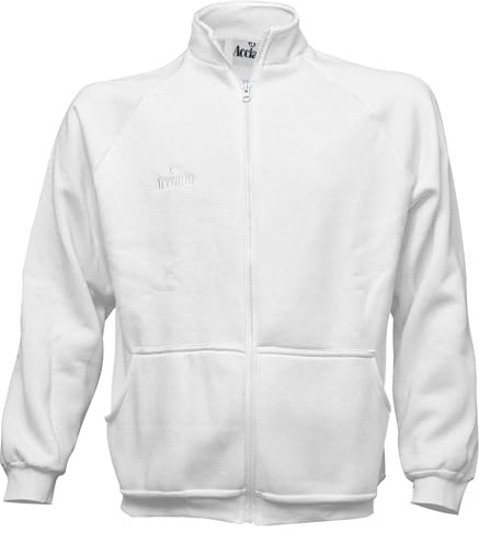 Acclaim Mens White Bowlers Bowling Jersey Fleece Zip Up Cardigan Jacket Brushed Back Sweatshirt Fabric Soft And Warming For Indoor And Outdoor Lawn Flat Green Bowls
