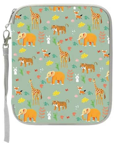80 Pockets Yoto Card Case Zipper Organizer Yoto Card Holder Portable Carrier for Kids & Adults, Wild Animal Design Mini Audiobook Card Storage