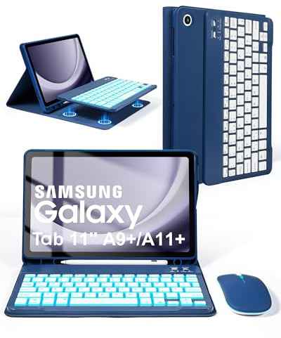 Nsyee Backlit Keyboard Case with Mouse for 11 Galaxy Tab A11+ & A9+