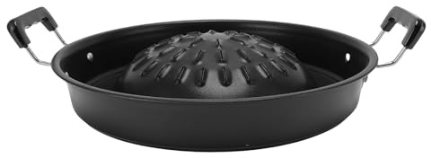 HERCHR Thai-koreanische Grillpfanne, Edelstahl-Grilltablett, Camping-Grillpfanne, rauchfreie Bratpfanne, zum Kochen von Fleisch, Gemüse, Herdplatte (30 cm/11,81 Zoll Schwarz)