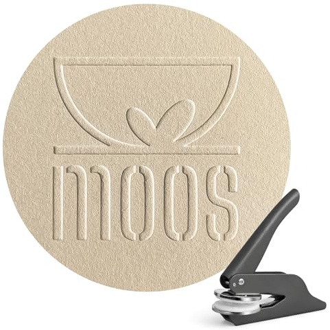 JUST REFINE® Ex Libris Prägestempel Personalisiert – Buch Prägezange für Papier - Ideal als Geschenk oder zu besonderen Anlässen - Verschiedene Motive (Grau, Mit eigenem Motiv)