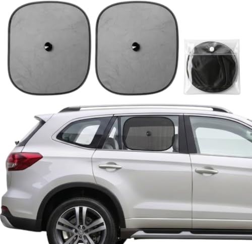 Clikeaze Parasole Auto Finestrini 44x35,5cm - Coppia Tendine Parasole Laterali Auto - 2x Tendine Parasole Auto Universali con Ventose - Parasole Auto Bambini, Adulti, Animali - Pieghevoli con Custodia