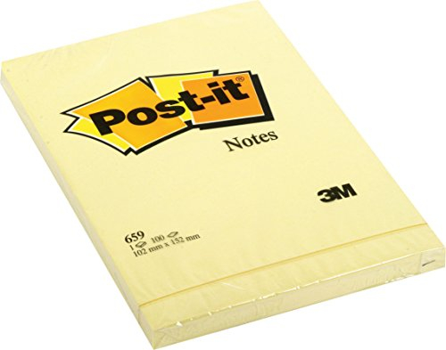Post-it Notes im Großformat, Gelb, 6 Blöcke, 101 mm x 152 mm, 100 Blatt pro Block - Selbstklebende Notizzettel zum Notieren, für To-Do-Listen und als Erinnerung
