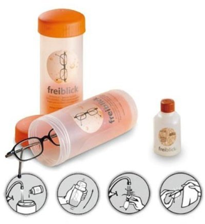 freiblick Brillenbad SET | Schüttelbad inkl. 50ml Spezialreiniger (farblich sortiert)