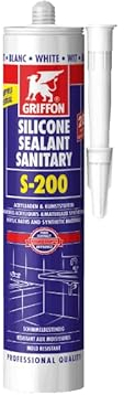 MASTIC SILICONE SANITAIRE S 200 BLANC 300ML GRIFFON