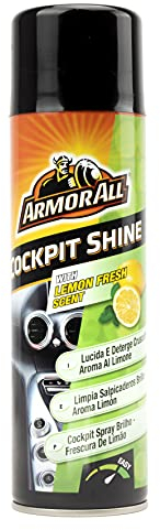 ARMOR ALL Limpiador de Salpicaderos en Aerosol - Aroma Limón 500ML - Limpia, Da Brillo y Protege en un Solo Paso, Eficaz en Plástico, Vinilo y Goma, Fórmula Anti-estática para Evitar Polvo