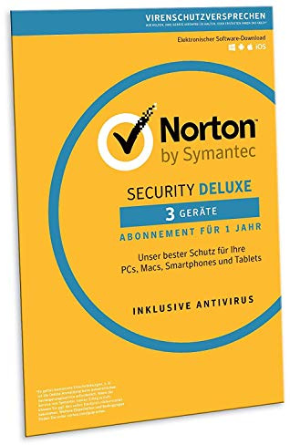 Norton Security Deluxe 2019 | 3 Geräte | 1 Jahr | PC/Mac/iOS/Android | Download, Aktivierungscode in Frustfreier Verpackung